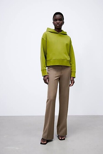 Zara yağ yeşili sweatshirt