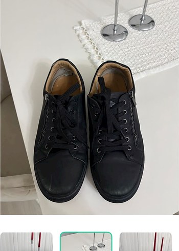 Derimod Sik Ve Rahat Siyah Deri Sneaker