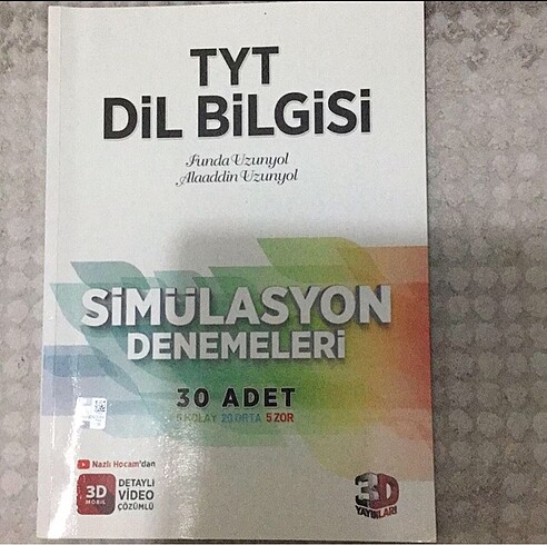 3D tyt dil bilgisi deneme kitabı