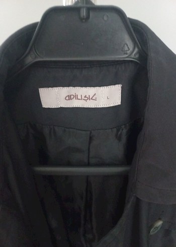 Düğmeli Siyah Midi Kadın Trençkot - Görsel 7