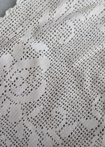 El Yapımı Beyaz Dantel kırlent - Görsel 3