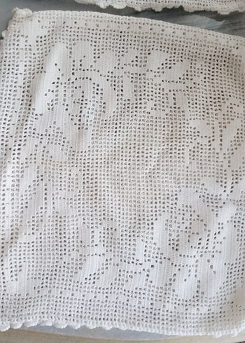 El Yapımı Beyaz Dantel kırlent - Görsel 2