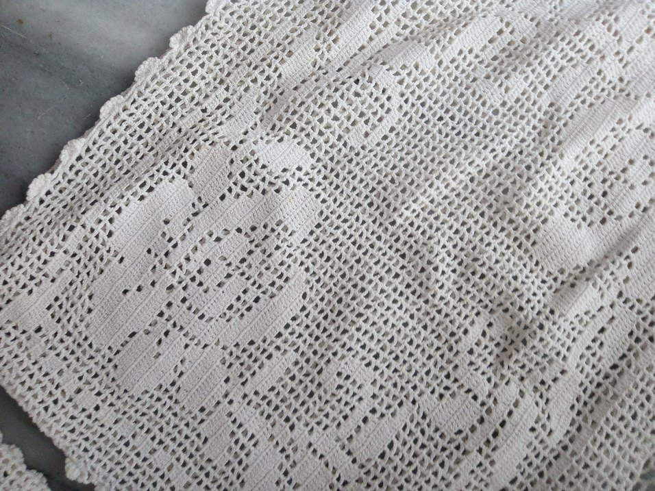 El Yapımı Beyaz Dantel kırlent - Görsel 3