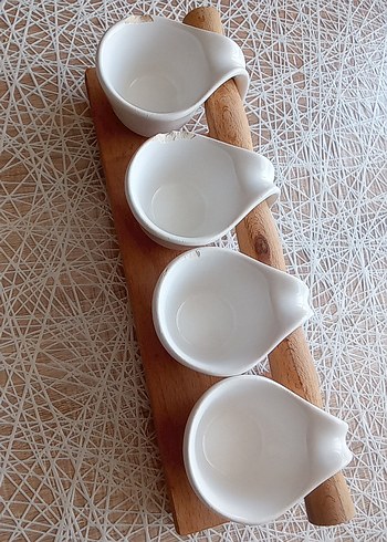 Ahşap Standlı 4'lü Beyaz Sosluk Seti - Görsel 2