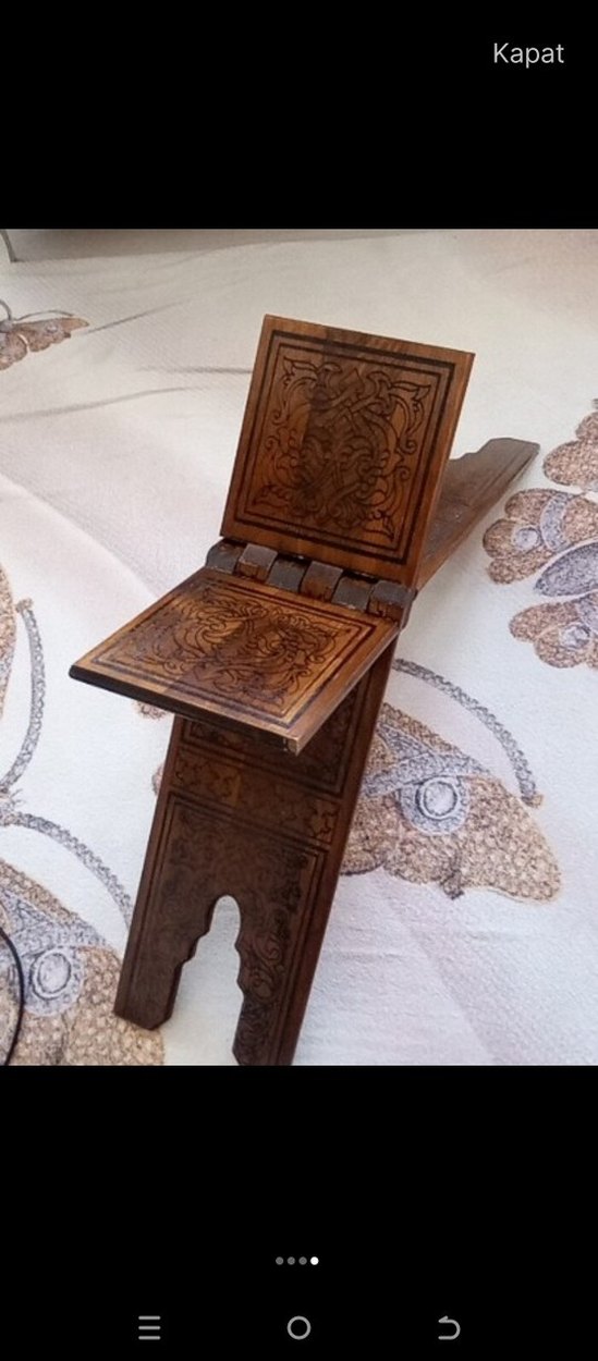 Oyma Desenli Ahşap Kitap Standı60 santimetre - Görsel 4