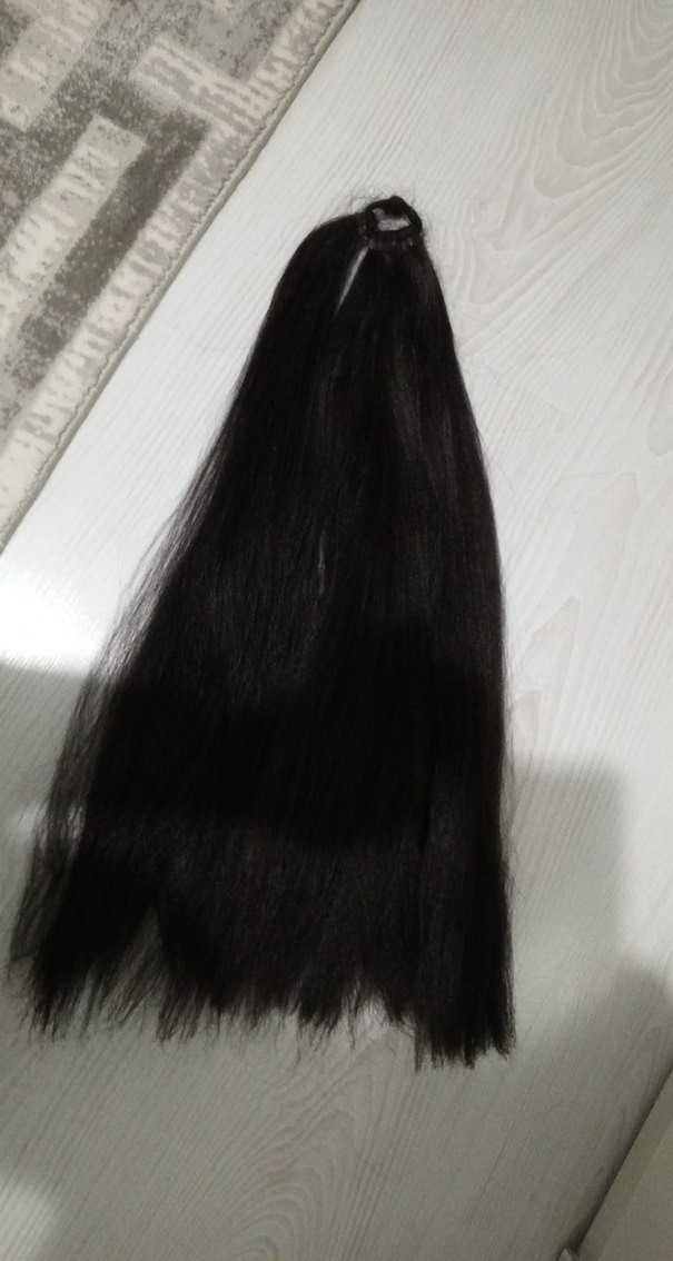 Siyah  Gotik Kadın sentetik at kuyruğu, 60 santimetre siyah renk - Görsel 4