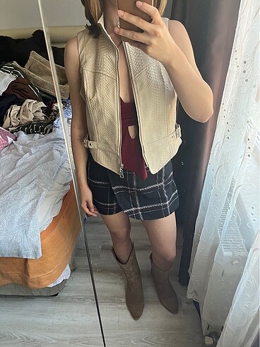 milla suni deri yelek
