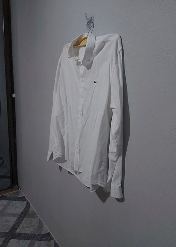 Lacoste Beyaz Keten Gömlek - Görsel 7