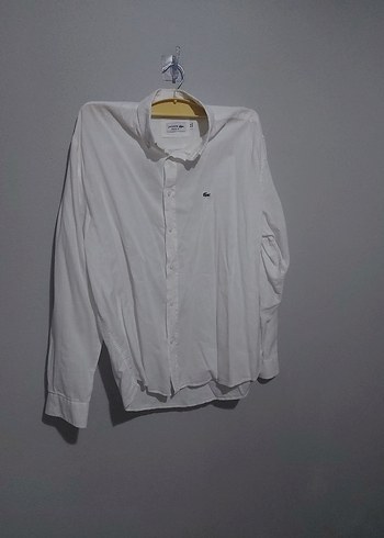 Lacoste Beyaz Keten Gömlek - Görsel 5