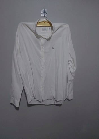 Lacoste Beyaz Keten Gömlek - Görsel 2