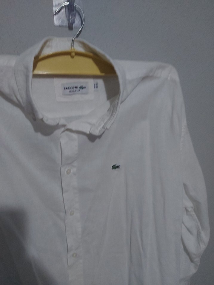 Lacoste Beyaz Keten Gömlek - Görsel 4