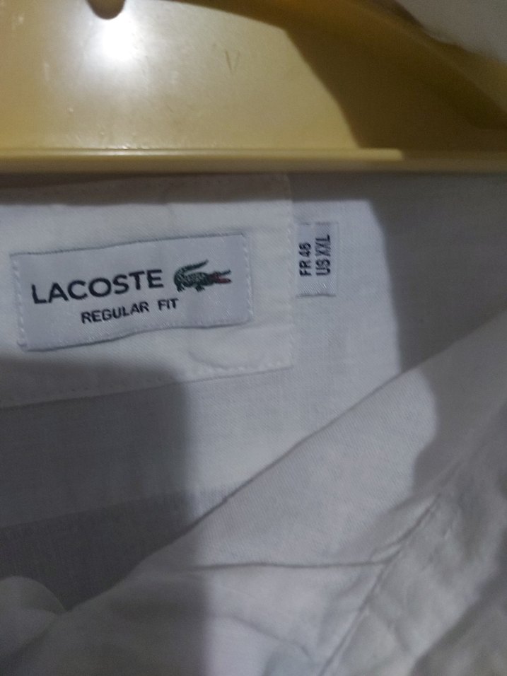 Lacoste Beyaz Keten Gömlek - Görsel 3