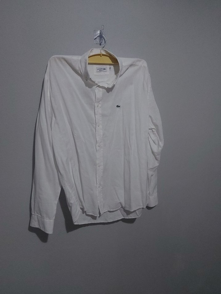 Lacoste Beyaz Keten Gömlek - Görsel 5
