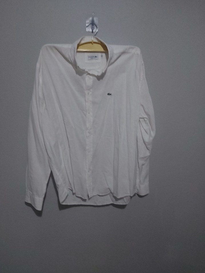 Lacoste Beyaz Keten Gömlek - Görsel 2