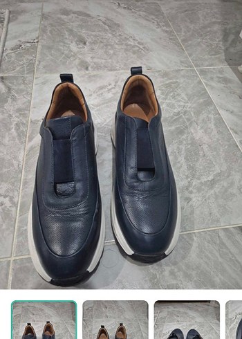 Diğer Sik Ve Rahat Lacivert Deri Sneaker