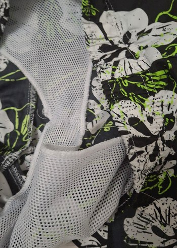 Yeşil Çiçek Desenli  Mayo Şortu,UNİSEX - Görsel 4