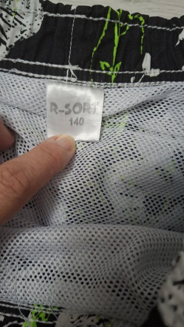 Yeşil Çiçek Desenli  Mayo Şortu,UNİSEX - Görsel 3