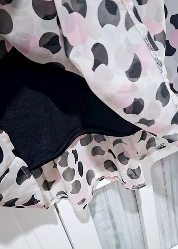 Puantiyeli  çok şık elbise şifon, M,L uyumlu - Görsel 6