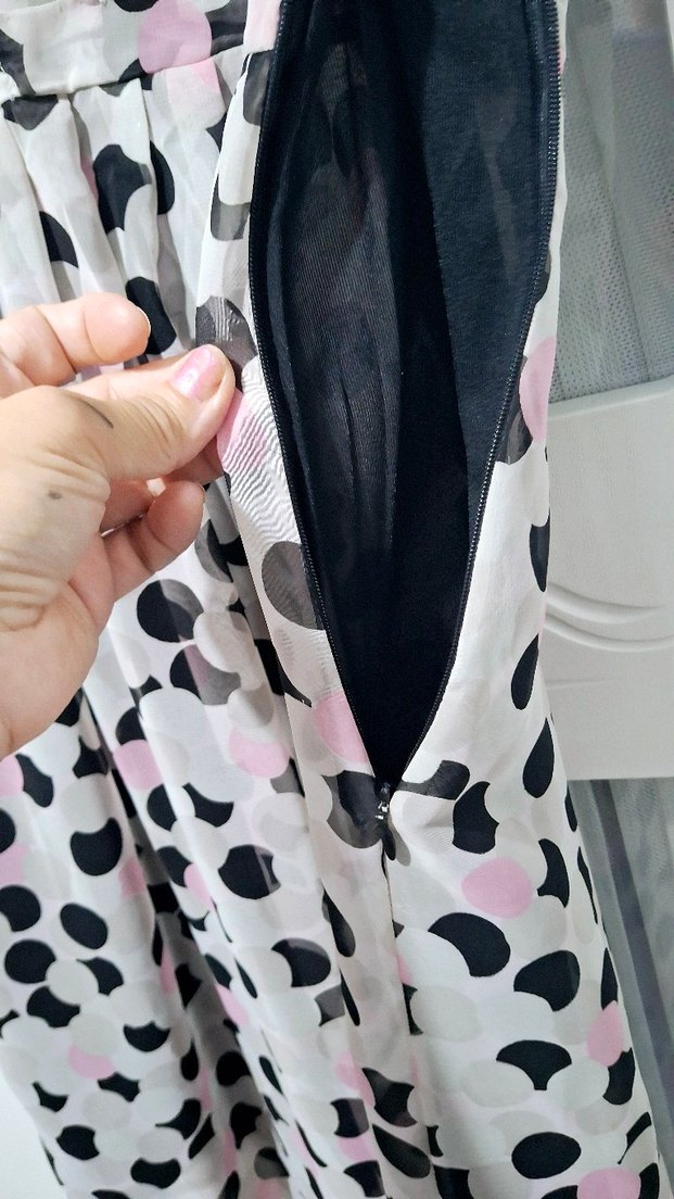 Puantiyeli  çok şık elbise şifon, M,L uyumlu - Görsel 4