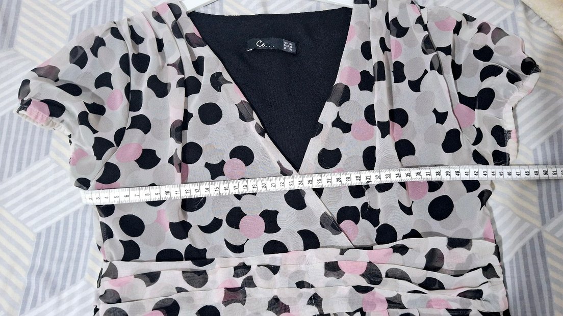 Puantiyeli  çok şık elbise şifon, M,L uyumlu - Görsel 5