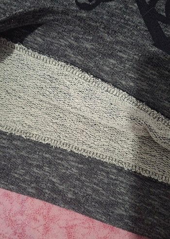 Gri Desenli Uzun Kollu  Tişört yumuşacık - Görsel 4