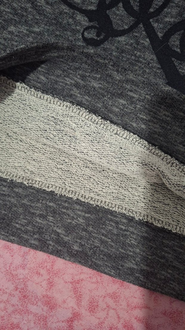 Gri Desenli Uzun Kollu  Tişört yumuşacık - Görsel 4