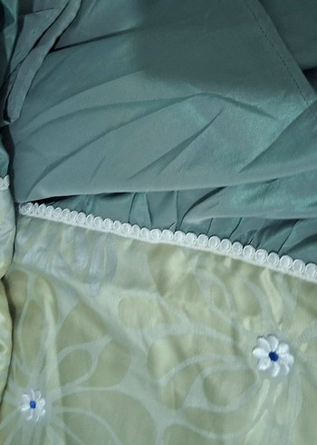 Nakışlı Yeşil-Gri Yatak Örtüsü - Görsel 5