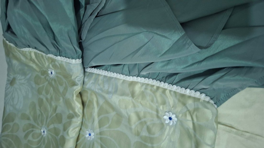 Nakışlı Yeşil-Gri Yatak Örtüsü - Görsel 5