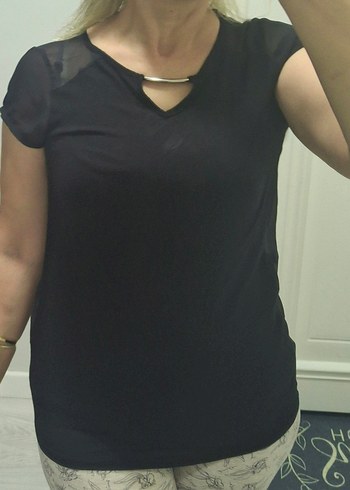 Siyah V Yaka  Bluzu,s ,M uyumlu - Görsel 4