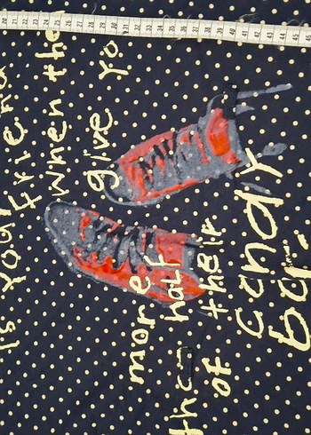 Lacivert Baskılı Tişört sıfır - Görsel 4