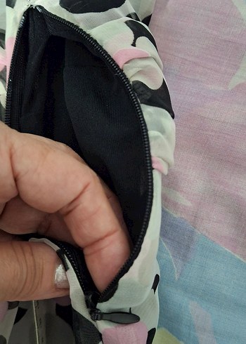 Pembe Desenli şifon iç astarlı - Görsel 4