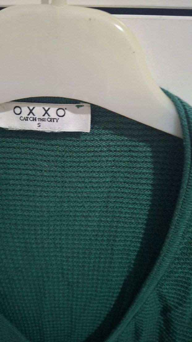 V Yaka Yeşil Triko Kadın Kazak - Görsel 2