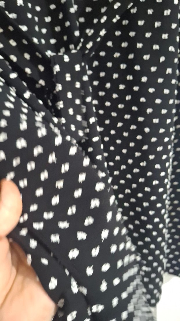 Puantiye Desenli Siyah Midi Elbise Yepyeni - Görsel 5