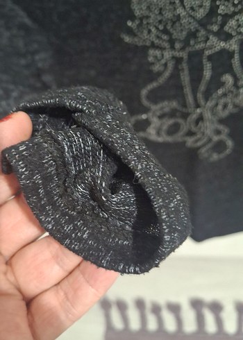 Pembe Kapüşonlu Parlak Detaylı Sweatshirt+triko - Görsel 6