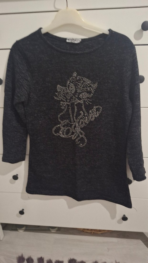 Pembe Kapüşonlu Parlak Detaylı Sweatshirt+triko - Görsel 4