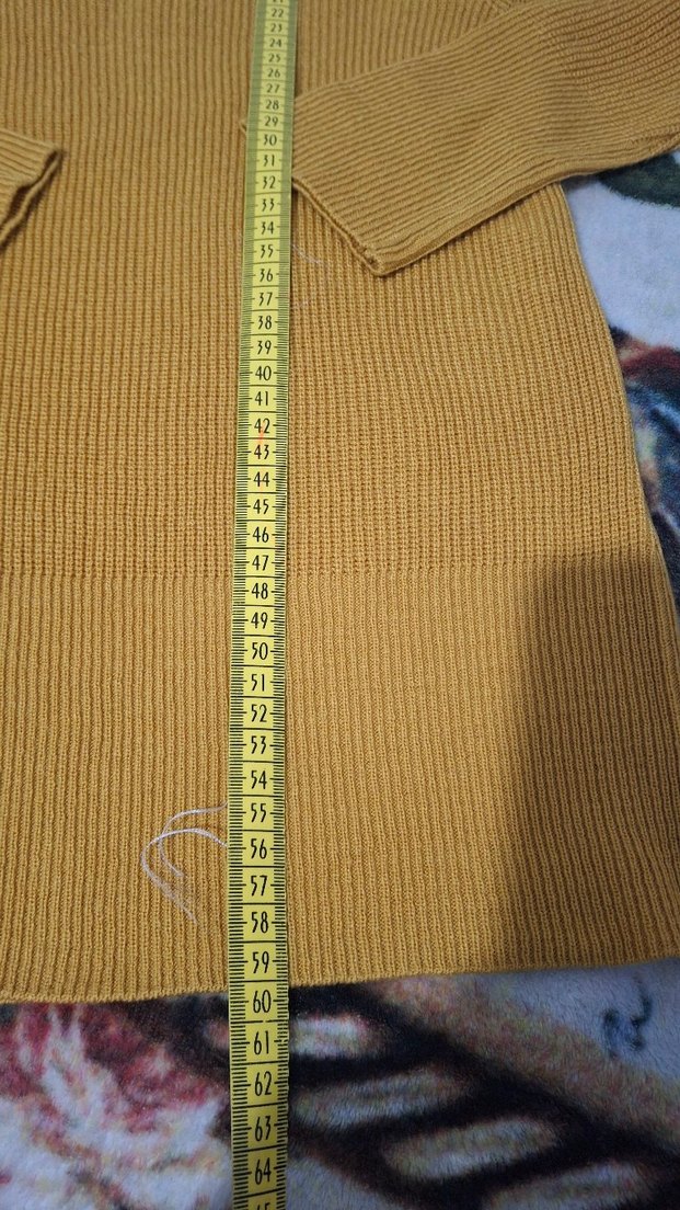 Sarı Kadın Triko Bisiklet Yaka Kazak esnek M ,L uyumlu - Görsel 3