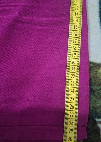 Bordo V Yaka Salaş Midi Elbise Keten M L uyumlu - Görsel 5