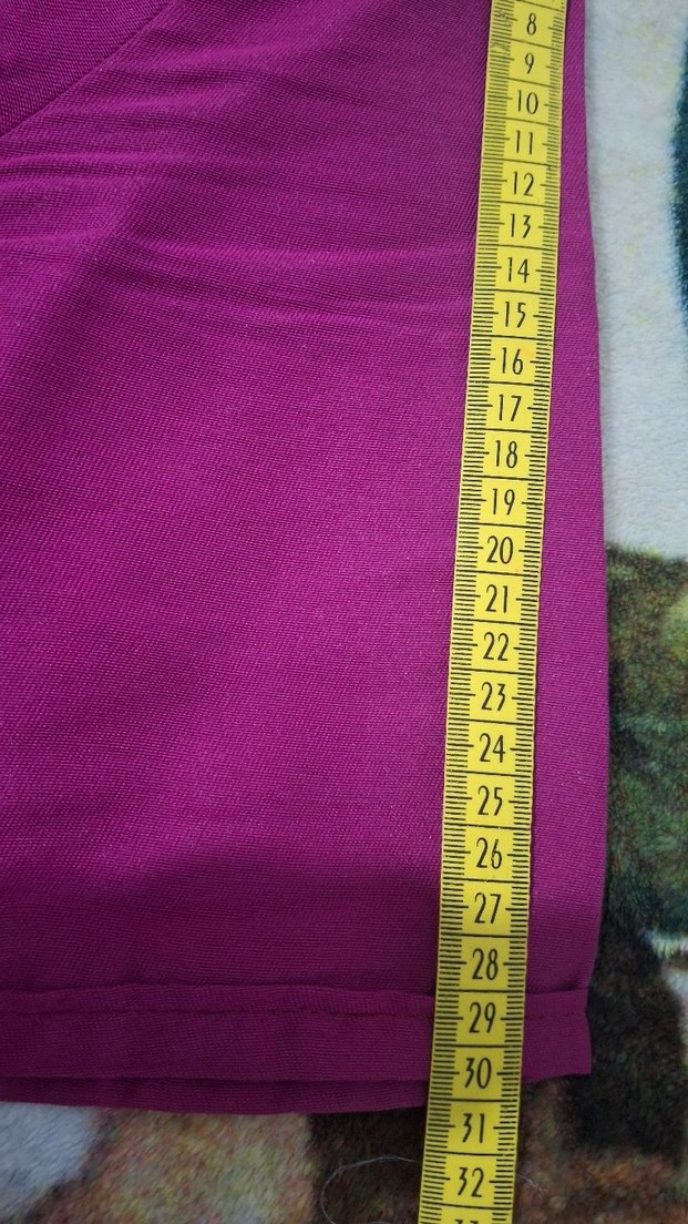 Bordo V Yaka Salaş Midi Elbise Keten M L uyumlu - Görsel 5