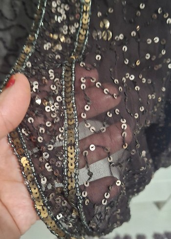 Boncuk İşlemeli kahverengi Vintage Uzun Ceket - Görsel 2