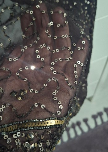 Boncuk İşlemeli kahverengi Vintage Uzun Ceket - Görsel 6