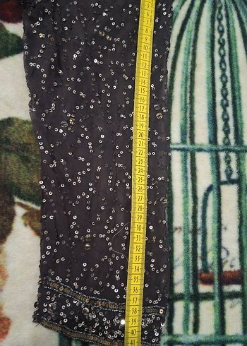 Boncuk İşlemeli kahverengi Vintage Uzun Ceket - Görsel 4