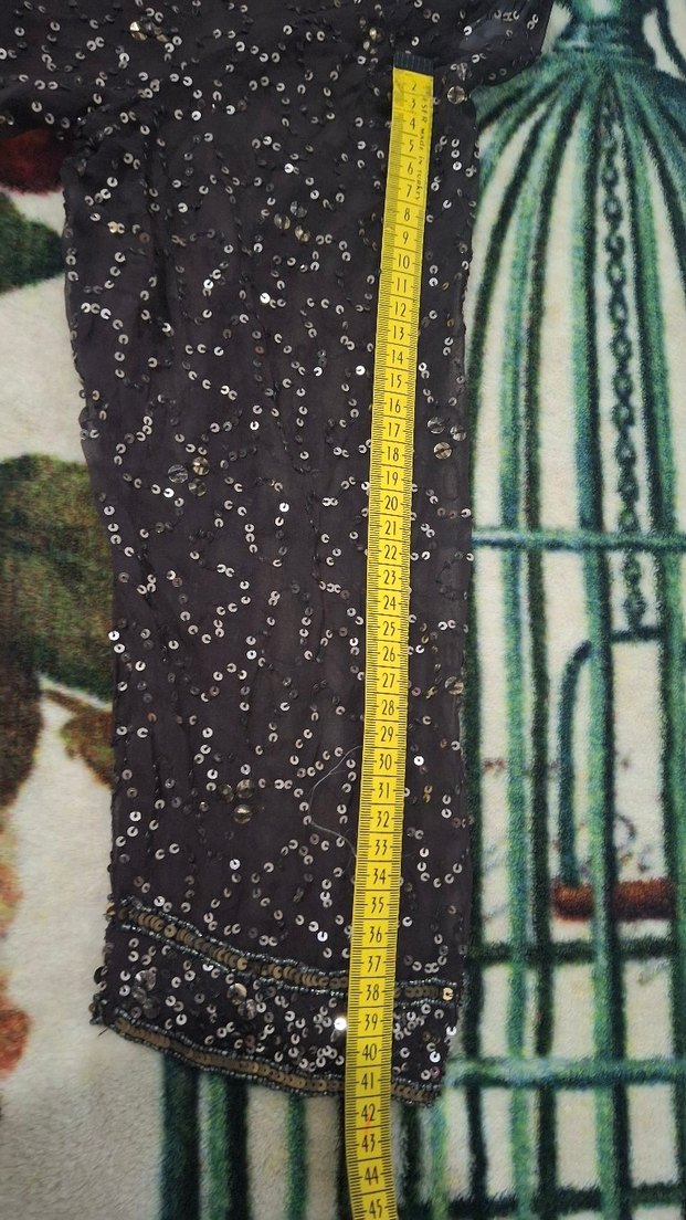 Boncuk İşlemeli  kahverengi Vintage Uzun Ceket - Görsel 4