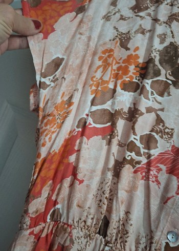 Bohem Tarz V Yaka Kemerli Midi Elbise - Görsel 5