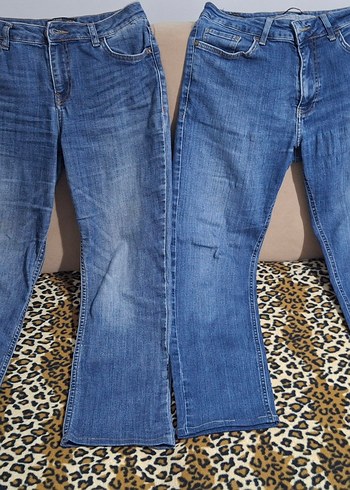 Kadın Mavi Normal Boy Kot Pantolon - Görsel 5