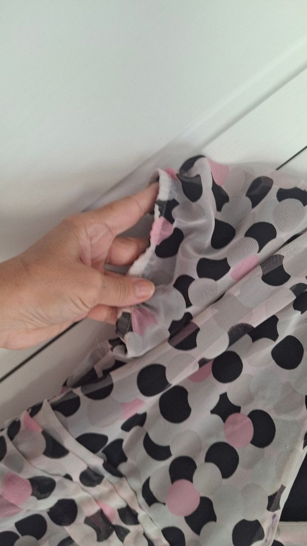 Puantiyeli Piliseli  Elbisesi M ,L uyumlu ,şifon - Görsel 3