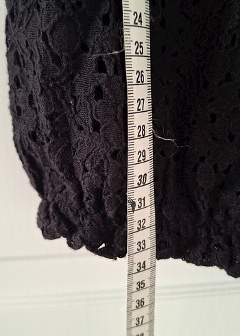 Nakışlı Siyah Midi tül bluz - Görsel 4