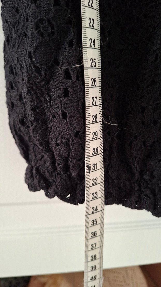 Nakışlı Siyah Midi tül bluz - Görsel 4