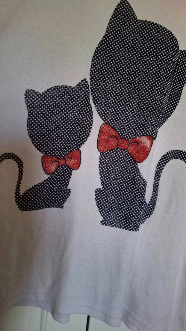 Gri Baskılı Kedi Desenli Sweatshirt - Görsel 2