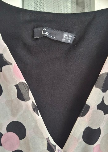 Puantiyeli Piliseli şifon Elbise - Görsel 8