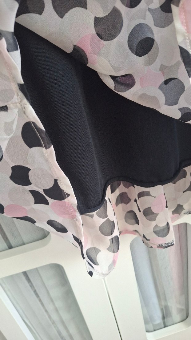 Puantiyeli Piliseli  şifon Elbise - Görsel 2